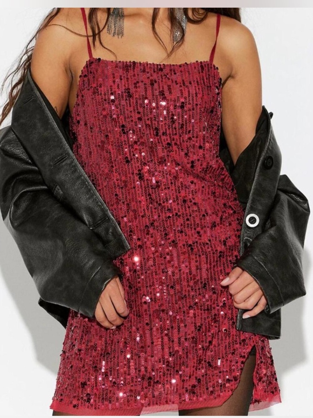 Free People Midnight Kiss Mini Slip Dress NWT